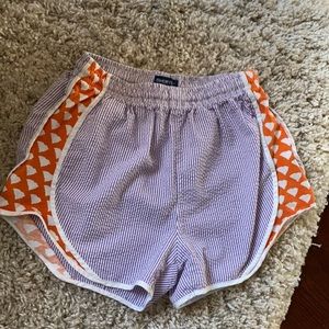 Clemson seersucker Shorties by Lauren James.